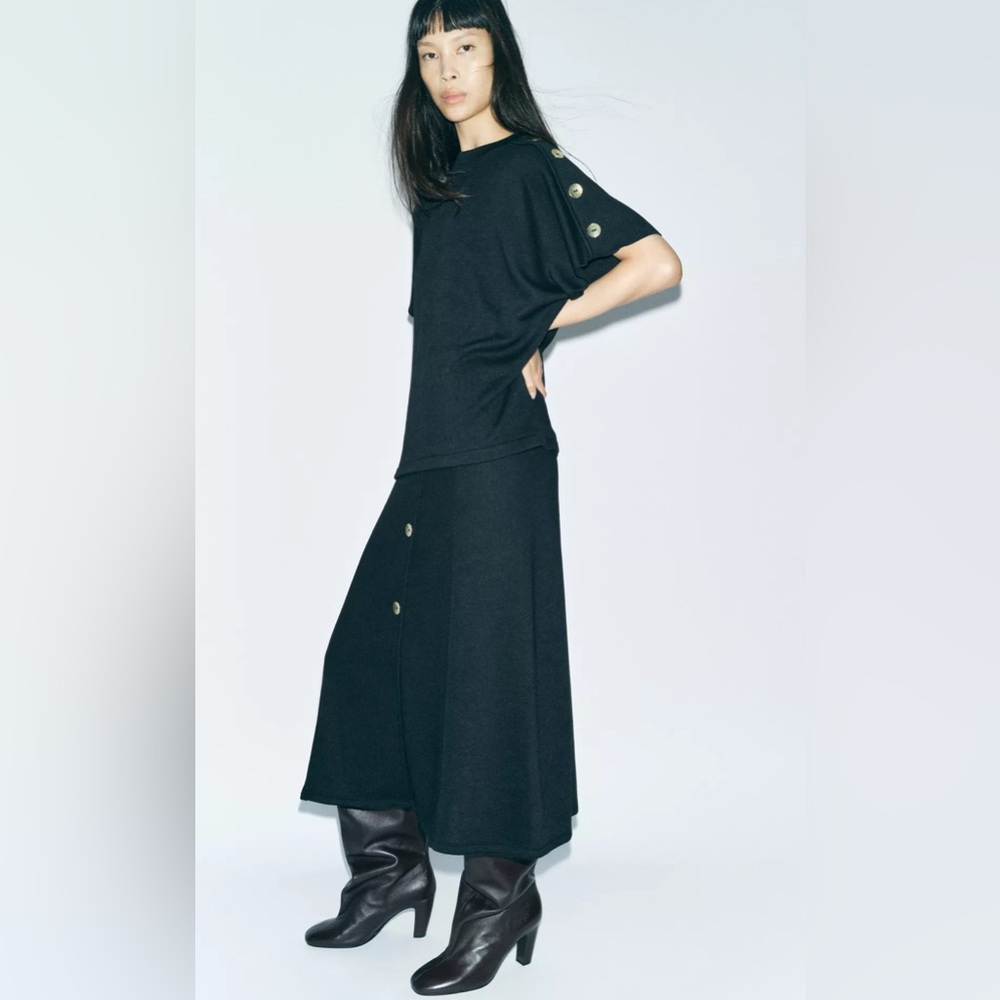Zara Black A-Line Skirt Sz Medium
